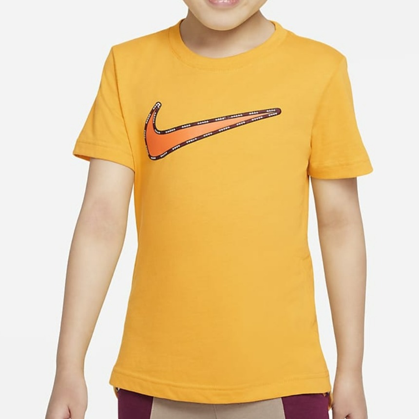 Nike Kids Little Kids&#039; Ribbon Swoosh T-Shirt (Yellow) 나이키 키즈 리틀 키드 반팔 티셔츠 (노랑) 86K002-Y3E,나이키,펀조이해외직구