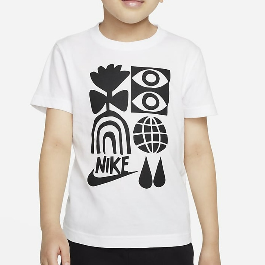 Nike Kids Toddler Statement T-Shirt (White) 나이키 키즈 토들러 스테이트먼트 티셔츠 반팔 (화이트) 86J930-001,나이키,펀조이해외직구